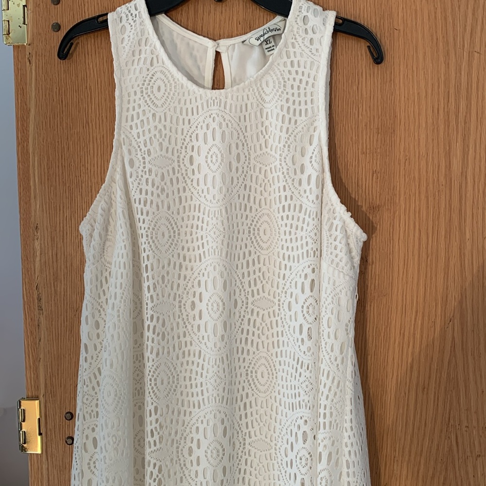 Speechless Off White Midi A-line Sleeveless Lace Dress EUC - Picture 3 of 10